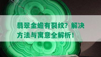 翡翠金蟾有裂纹？解决方法与寓意全解析！