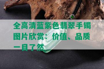 全高清蓝紫色翡翠手镯图片欣赏：价值、品质一目了然