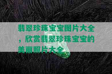 翡翠珍珠宝宝图片大全，欣赏翡翠珍珠宝宝的美丽照片大全