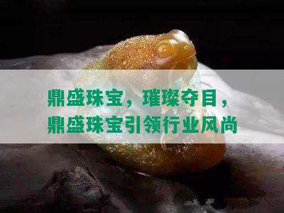 鼎盛珠宝，璀璨夺目，鼎盛珠宝引领行业风尚