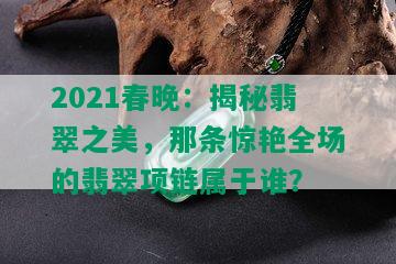 2021春晚：揭秘翡翠之美，那条惊艳全场的翡翠项链属于谁？