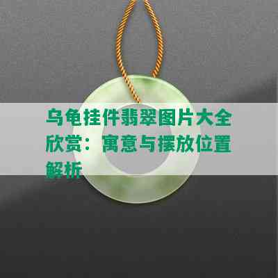 乌龟挂件翡翠图片大全欣赏：寓意与摆放位置解析