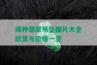 绿种翡翠吊坠图片大全欣赏与价格一览