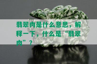 翡翠肉是什么意思，解释一下，什么是“翡翠肉”？