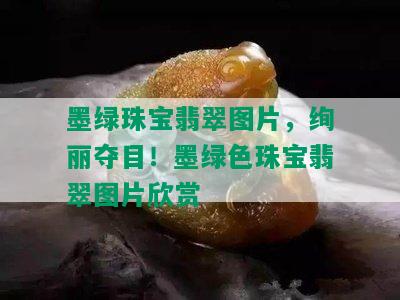 墨绿珠宝翡翠图片，绚丽夺目！墨绿色珠宝翡翠图片欣赏