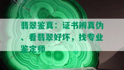 翡翠鉴真：证书辨真伪、看翡翠好坏，找专业鉴定师