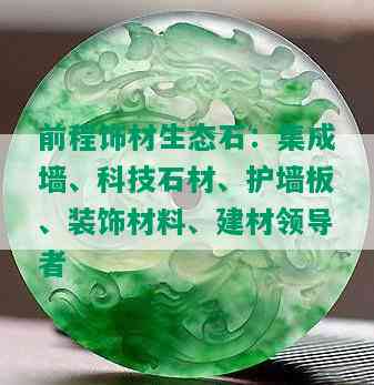 前程饰材生态石：集成墙、科技石材、护墙板、装饰材料、建材领导者