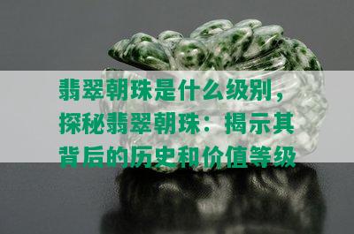 翡翠朝珠是什么级别，探秘翡翠朝珠：揭示其背后的历史和价值等级