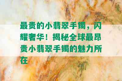 最贵的小翡翠手镯，闪耀奢华！揭秘全球最昂贵小翡翠手镯的魅力所在