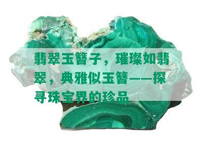 翡翠玉簪子，璀璨如翡翠，典雅似玉簪——探寻珠宝界的珍品