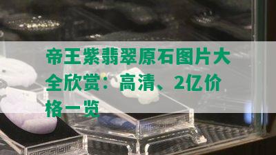 帝王紫翡翠原石图片大全欣赏：高清、2亿价格一览