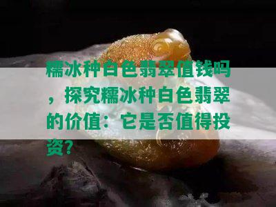 糯冰种白色翡翠值钱吗，探究糯冰种白色翡翠的价值：它是否值得投资？