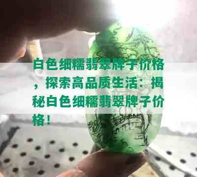 白色细糯翡翠牌子价格，探索高品质生活：揭秘白色细糯翡翠牌子价格！