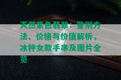 天然紫色翡翠：鉴别方法、价格与价值解析，冰种女款手串及图片全览