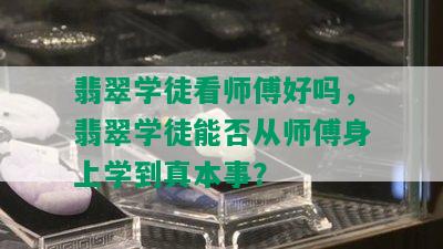 翡翠学徒看师傅好吗，翡翠学徒能否从师傅身上学到真本事？