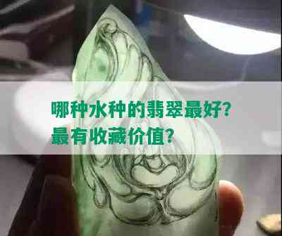 哪种水种的翡翠更好？最有收藏价值？