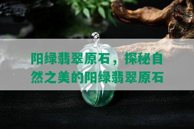 阳绿翡翠原石，探秘自然之美的阳绿翡翠原石