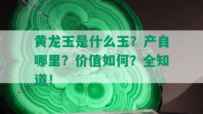 黄龙玉是什么玉？产自哪里？价值如何？全知道！