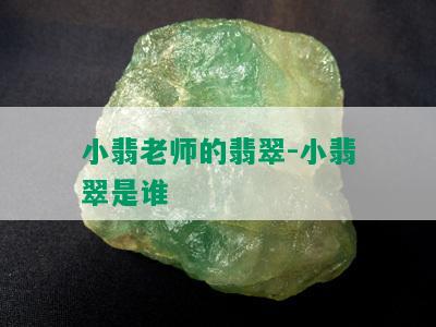 小翡老师的翡翠-小翡翠是谁