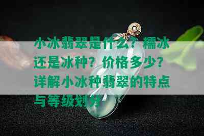 小冰翡翠是什么？糯冰还是冰种？价格多少？详解小冰种翡翠的特点与等级划分