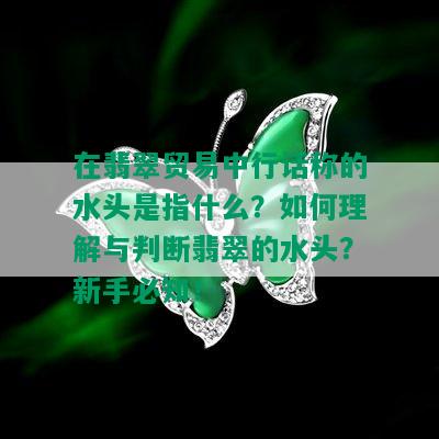 在翡翠贸易中行话称的水头是指什么？如何理解与判断翡翠的水头？新手必知！