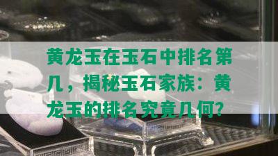 黄龙玉在玉石中排名第几，揭秘玉石家族：黄龙玉的排名究竟几何？