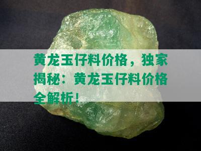 黄龙玉仔料价格，独家揭秘：黄龙玉仔料价格全解析！