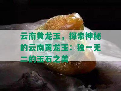 云南黄龙玉，探索神秘的云南黄龙玉：独一无二的玉石之美