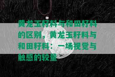 黄龙玉籽料与和田籽料的区别，黄龙玉籽料与和田籽料：一场视觉与触感的较量