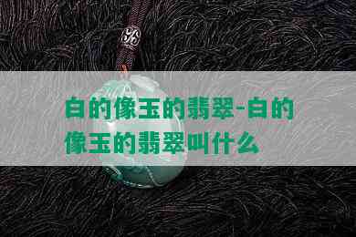 白的像玉的翡翠-白的像玉的翡翠叫什么