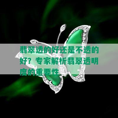 翡翠透的好还是不透的好？专家解析翡翠透明度的重要性