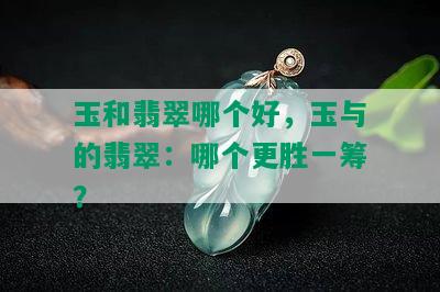 玉和翡翠哪个好，玉与的翡翠：哪个更胜一筹？