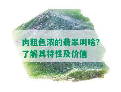 肉粗色浓的翡翠叫啥？了解其特性及价值