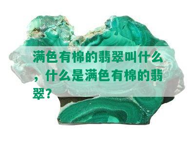 满色有棉的翡翠叫什么，什么是满色有棉的翡翠？