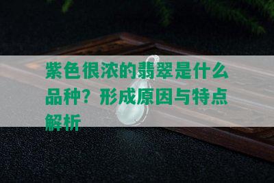 紫色很浓的翡翠是什么品种？形成原因与特点解析