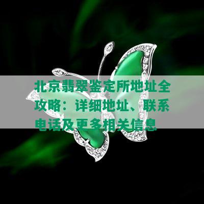 北京翡翠鉴定所地址全攻略：详细地址、联系电话及更多相关信息