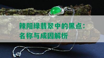 辣阳绿翡翠中的黑点：名称与成因解析