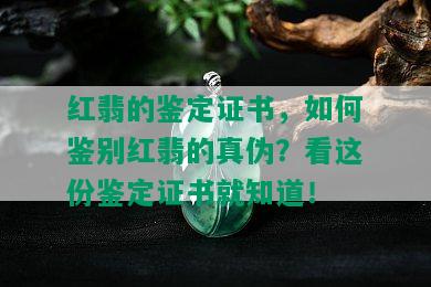 红翡的鉴定证书，如何鉴别红翡的真伪？看这份鉴定证书就知道！