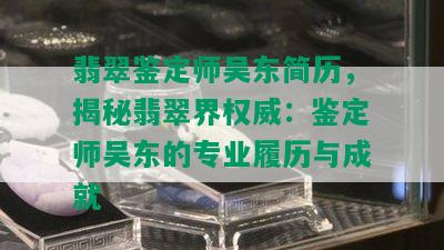 翡翠鉴定师吴东简历，揭秘翡翠界权威：鉴定师吴东的专业履历与成就