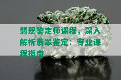 翡翠鉴定师课程，深入解析翡翠鉴定：专业课程指南