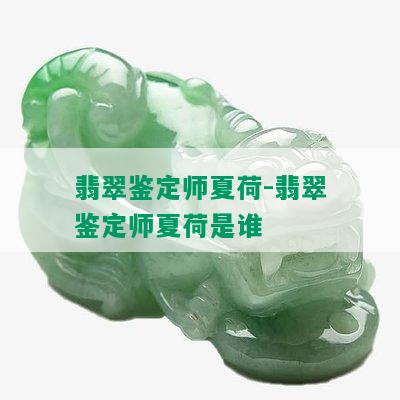 翡翠鉴定师夏荷-翡翠鉴定师夏荷是谁