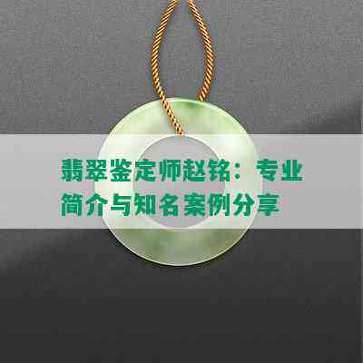 翡翠鉴定师赵铭：专业简介与知名案例分享