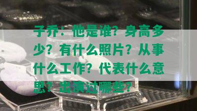 子乔：他是谁？身高多少？有什么照片？从事什么工作？代表什么意思？出演过哪些？