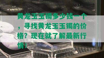 黄龙玉玉镯多少钱一个，寻找黄龙玉玉镯的价格？现在就了解最新行情！