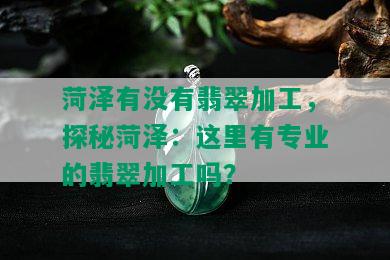 菏泽有没有翡翠加工，探秘菏泽：这里有专业的翡翠加工吗？