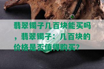 翡翠镯子几百块能买吗，翡翠镯子：几百块的价格是否值得购买？