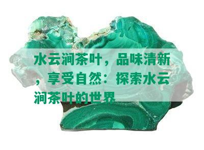 水云涧茶叶，品味清新，享受自然：探索水云涧茶叶的世界