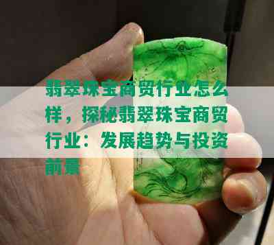 翡翠珠宝商贸行业怎么样，探秘翡翠珠宝商贸行业：发展趋势与投资前景