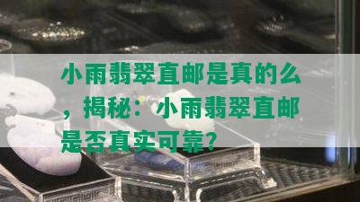 小雨翡翠直邮是真的么，揭秘：小雨翡翠直邮是否真实可靠？