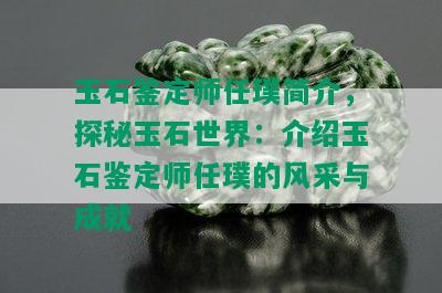 玉石鉴定师任璞简介，探秘玉石世界：介绍玉石鉴定师任璞的风采与成就